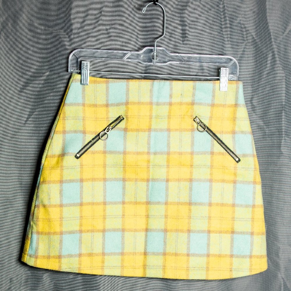 Nasty Gal Pastel Plaid Mini Skirt